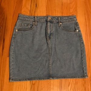 Light blue denim skirt